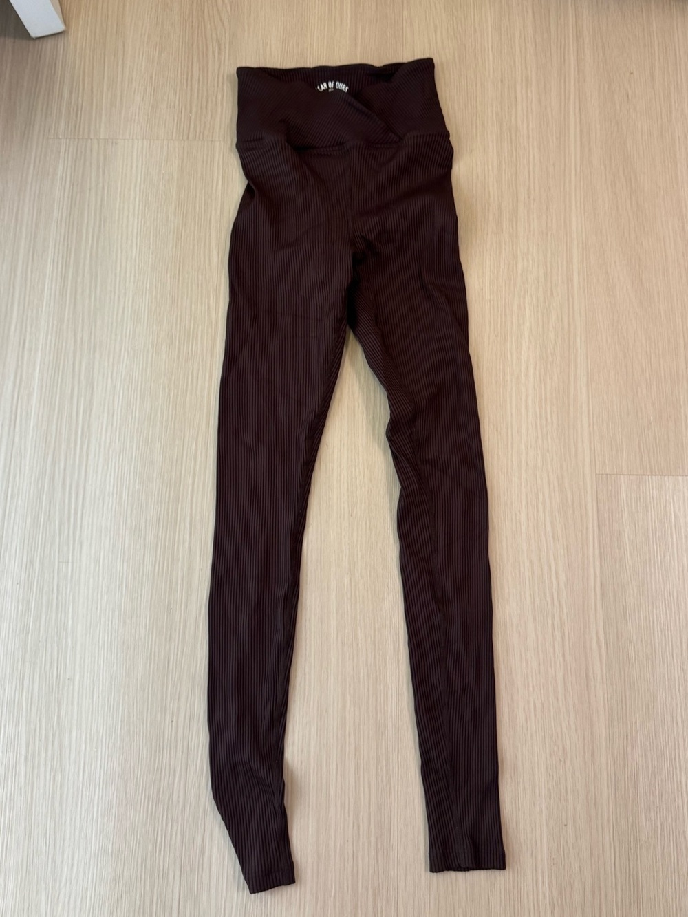 Year of Ours brown ribbed leggings